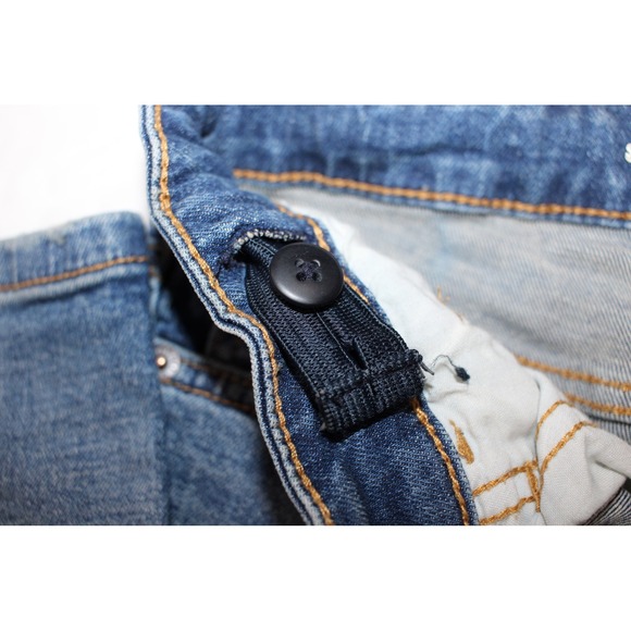 Cat Jack Kids Straight Leg Jeans Medium Wash Stretch Size 10 Adjustable Waist - Picture 7 of 8